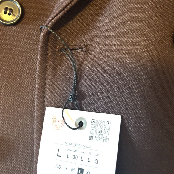Zara dark brown double breasted button blazer coat NWT - Picture 5 of 14